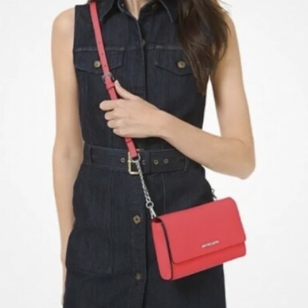 Michael Kors Jet Set Travel 3-in-1 Crossbody Bag Purse - Color: Coral Reef
